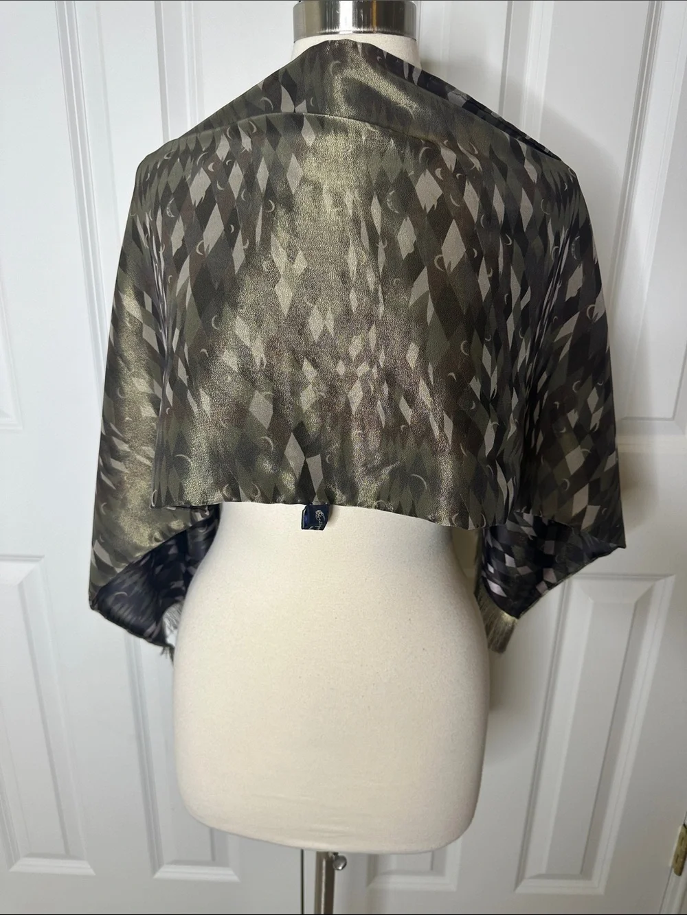 Georgina von Etzdorf Vintage Silk Blend Abstract Camo Scarf